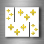 r5260 set 4x sticker 3 fleur de lys fd blanc B