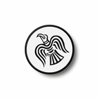 Prond 129 raven rond fond blanc