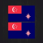 r4457 Set 2x naval singapour bleu B
