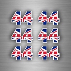 r4259 6x 44 Ham' uk flag petit B