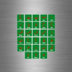r3724 planche A4 28 lettre arabe vert rge blc B ref 2