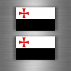 r3689 2x drapeau templier 2 bandes B
