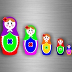 r3485 set 5x poupée russe coul B