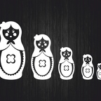 r3488 set 5x poupée russe blc T