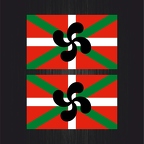 r3464 2x drapeau basque croix B