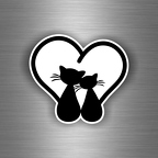 r3348 couple chat cœur nb B