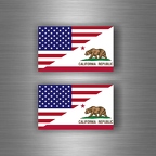 r3189  2x usa california flag B