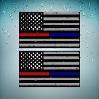 3104 2x usa flag police rge bleu B