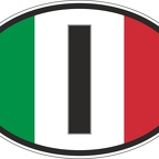 r1505 sticker oval I italy flag
