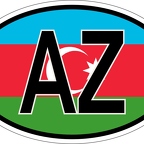 r7019 Oval flag Azerbaïdjan