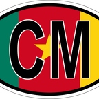 r7043 Oval flag Cameroun