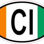 r7058 Oval flag Cote d'Ivoire