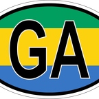r7080 Oval flag Gabon