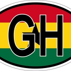 r7084 Oval flag Ghana