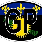 r7089 Oval flag Guadeloupe