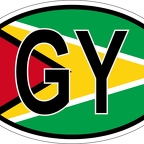 r7096 Oval flag Guyana