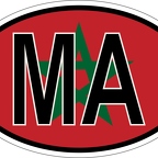 r7143 Oval flag Maroc