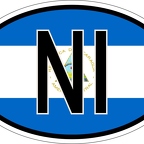r7161 Oval flag Nicaragua