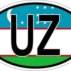 r7171 Oval flag Ouzbekistan