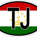 r7227 Oval flag Tadjikistan