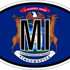 r7347 oval flag michigan