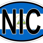 r7161 Oval flag Nicaragua