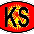 r7122 Oval flag Kirghizistan