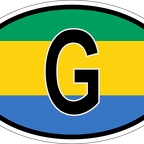 r7080 Oval flag Gabon