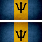 r9128 2x drapeau vintage Barbade