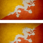 r9133 2x drapeau vintage Bhoutan