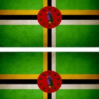 r9168 2x drapeau vintage Dominique