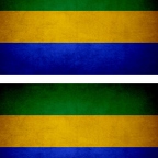 r9182 2x drapeau vintage Gabon