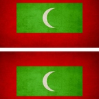 r9239 2x drapeau vintage Maldives