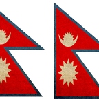 r9259 2x drapeau vintage Nepal