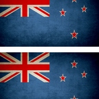 r9267 2x drapeau vintage Nzelande