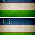 r9270 2x drapeau vintage Ouzbekistan