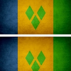 r9297 2x drapeau vintage st-VinGrenadin