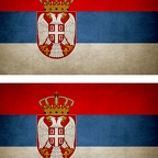 r9307 2x drapeau vintage Serbie