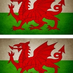 r9351 2x drapeau vintage wales