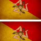 r9356 2x drapeau vintage sicile