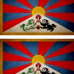 r9373 2x drapeau vintage tibet