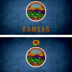 r9433 2x drapeau vintage kansas