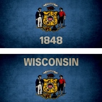 r9461 2x drapeau vintage wisconsin