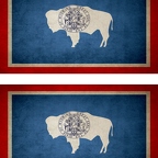 r9462 2x drapeau vintage wyoming