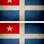 r9595 2x drapeau vintage crete