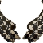 R8527 2 ailes damier noir