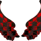 R8529 2 ailes damier rouge