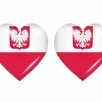 r9104 drapeau coeur pologne aigle