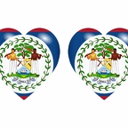 r8625 drapeau cœur Belize