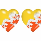 r8628 drapeau cœur Bhoutan